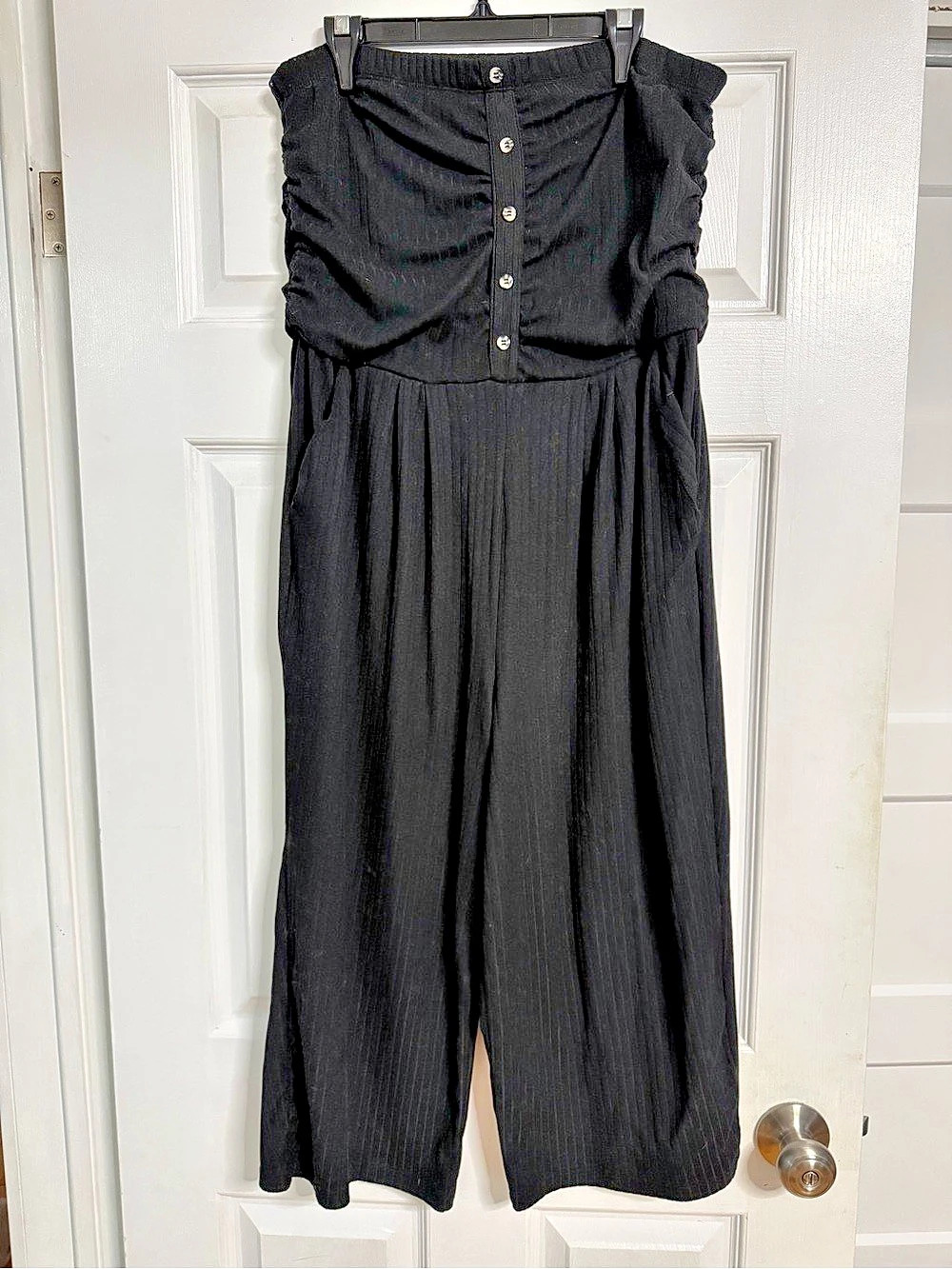 Black Wide-Leg romper